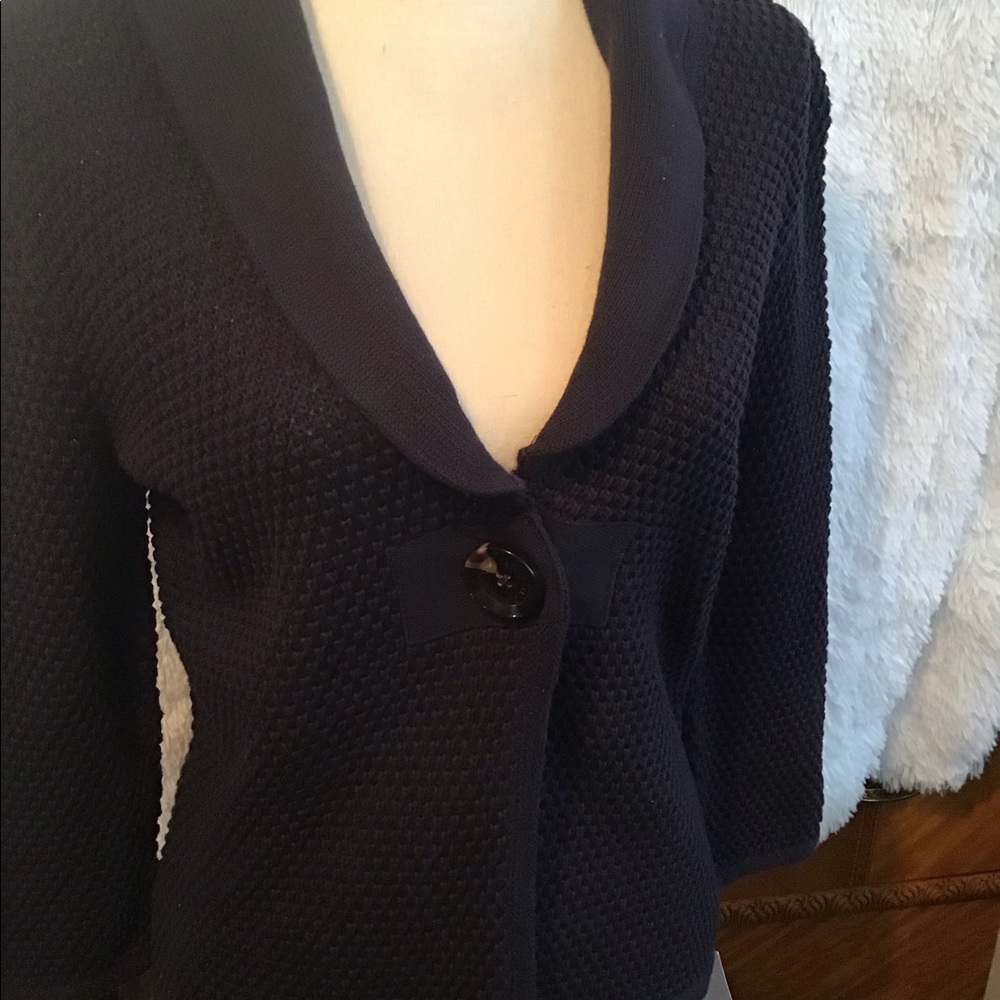 NWT. Collared  Navy Cardigan. Liz Claiborne.